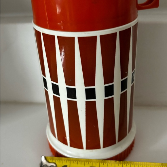 Retro Vintage Thermos King Seeley Plastic Orange Diamond - Half Pint 28A53 - Picture 9 of 10